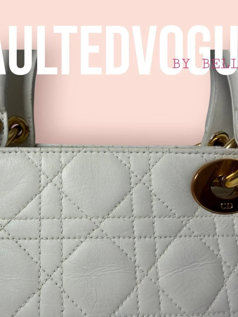 Christian Dior Lady Dior Large Cannage White Leather Tote Gold Hardware Bag - Picture 5 of 16